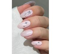 JMEOWIO Gel Nail Stickers Snake Star Semi Cured Gel Nail Strips Wraps UV/LED Nails Art Design Decoration Accessories