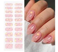 JMEOWIO Gel Nail Stickers Star Semi Cured Gel Nail Strips Wraps UV/LED Nails Art Design Decoration Accessories