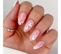 JMEOWIO Halloween Cute Ghost Semi Cured Gel Strips Wraps Nail Art Sticker