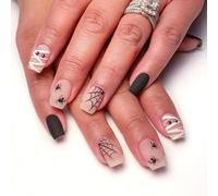 JMEOWIO Halloween Spider Web Semi Cured Gel Strips Wraps Nail Art Sticker