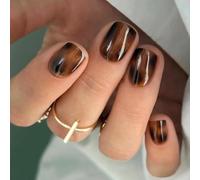 JMEOWIO Leopard Print Semi Cured Gel Strips Wraps Nail Art Sticker