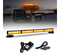 JMEST LEAD 23.5 Inch Amber LED Strobe Light Bar, 24 LED Rechargeable Emergency Car Roof Strobe Warning Light with Magnetic Base for Car Truck Trailer Forklift
