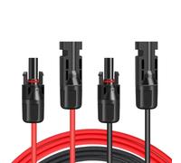 JMEST LEAD Solar Panel Cable with Female and Male Connector, 3m 10AWG 6mm² Solar Panel Extension Cable, Black + Red Solar Cable Wire Kit For Solar Panels Solar Systems RV Boat