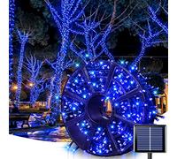 JMEXSUSS 600 LED Blue Solar Christmas Lights, 206.7ft Blue Christmas Lights Outdoor Waterproof, 8 Modes Solar Light Outdoor for Yard Patio Tree Garden Party Bushes Xams Decorations