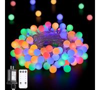 JMEXSUSS Globe Fairy Lights Plug in Indoor,100LED Christmas Lights Outdoor | 8 modes, Connectable & Scalable ,Shatterproof & Safe ,Multicolor String Lights for Bedroom, Garden and Party Decor