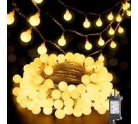 JMEXSUSS Globe Fairy Lights Plug in Indoor Outdoor,100LED Christmas Lights | 8 modes, Connectable & Scalable ,Shatterproof & Safe ,Warm White String Lights for Bedroom, Garden and Party Decor