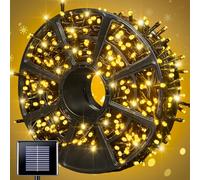 JMEXSUSS Solar String Light 600LED 206.7ft 8 Modes Solar Christmas Lights Waterproof Outdoor Fairy String Lights for Gardens, Homes, Wedding, Party, Christmas Tree,Xams,Outdoors (600-Warm White)