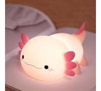 JMG-Myratts Night Light for Kids, Cute Soft Silicone Axolotl Lamp, Dimmable Nursery Portable Kawaii Lamps, Bedside Lamp for Baby Toddler Adult[Energy Class G](Axolotl)