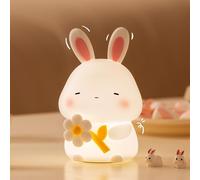 JMG-Myratts Night Light for Kids, Cute Soft Silicone Bunny Lamp, Dimmable Nursery Portable Rabbit Kawaii Lamps, Bedside Lamp for Baby Toddler Adult[Energy Class G](Flower Bunny)