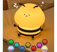JMG-Myratts Night Light for Kids, Cute Soft Silicone Little Bee Lamp, Dimmable Nursery Portable Bee Kawaii Lamps, Bedside Lamp for Baby Toddler Adult[Energy Class G](Little Bee)