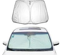 JMGFCW Car Windscreen Sun Shade for Toyota Yaris 2013 2014 2015 2016 2017 2018 2019 2020 2021 2022 2023 2024, Anti-UV Sunscreen Dust Protector Front Window Windshield Cover Visor,B/Silver