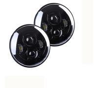 JMGTLSFA Headlight Assemblies For Jeep For Wrangler LJ For Unlimited 2004-2006 Car 7Inch Led Headlight Round Angel Eyes Halo Front DRL Lights(No Halo Black)