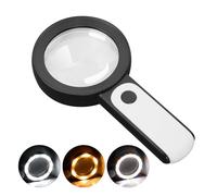 JMH Magnifying Glass with Light, Handheld Large Magnifying Glass 18LED Cold and Warm Light with 3 Modes, Illuminated Lighted Magnifier for Seniors Reading, Coins, Jewelry