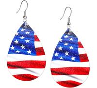 JMHACHY 4th of July Earrings - USA Dangle Earrings, 4th of July Outfit for Women, Independence Day Patriotic Accessories, Acrylic, No Gemstone