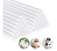 JMIATRY 100 Pcs Cake Dowels, 30cm/12Inch Plastic White Cake Dowel Rods, Cake Dowels for Tiered Cakes Construction and Stacking Supporting(1.2cm/0.47Inch Diameter)