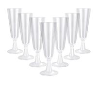 JMIATRY 100 Pcs Multi-Use Champagne Flutes, 160ml/5.6oz Plastic Champagne Flute, Clear Champagne Glasses Great for Wedding, Christmas, Birthday Party and Daily Use