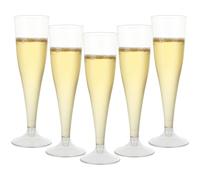 JMIATRY 100 Pcs Plastic Champagne Flutes, 130ml/4.5oz Multi-Use Champagne Flute Reusable, Plastic Flutes Great for Wedding, Christmas, Birthday Party and Daily Use, Silver Glitter