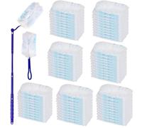 JMIATRY 100PCS Disposable Duster Refills for Swiffer Duster Pads 180 Degree Heavy Duty Dusters Refill with Adjustable Handle Disposable Dusters for Cleaning Home, Office (Blue & White)