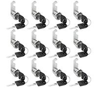 JMIATRY 12 Pack Security Cam Lock, 20mm Security Mailbox Locks with 24 Keys, Each Key is Different, Security Cabinet Lock for Drawer, Door, Wardrobe, Letter Box and Toolbox