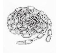 JMIATRY 2 Metres Length 304 Stainless Steel Chain, 5mm Heavy Duty Chain Links, Galvanized Steel Welded Link Chains Lift for Fence Gate, Garage Doors, Swing Chaines and Bicycle Security Lock