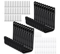 JMIATRY 20 Pcs Hooks Heavy Duty, Garage Hook for Garage Wall, Wall Ladder Hook J Hooks Utility Hangers for Tools, Bike, Wood, Metal, Board and Stick(11.5x9.5cm)