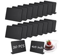 JMIATRY 20 Pcs Mini Chalkboard Signs, 4 x 3 inch Chalk Board Sign, Small Blackboard Signs for School Birthday Wedding Party Food Price and Tags