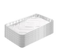JMIATRY 25 Pcs Large Disposable Aluminium Foil Trays, 41x26x2.5cm Tin Foil Tray, 1500ml Catering Trays Foil Food Containers for Baking, Roasting, BBQ and Cooking