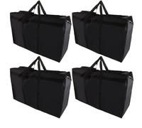 JMIATRY 4 Pack 100L Large Storage Bags with Zips, 600D Thicker Waterproof Oxford Moving Bags with Handle, Underbed Storage Bags for Duvet, Clothes, Quilt, Blankets, Pillows, Bedding, 80x25x48cm