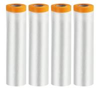 JMIATRY 4 Pcs Dust Sheets Roll, 2mx20m Waterproof Self-Adhesive Shields Film Rolls, Pre-Taped Plastic Dust Sheets for Decorating, Painting and Furniture Covering