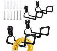 JMIATRY 4 Pcs Garage Hooks Heavy Duty, Hose Reel Hanger Wall Mounted, Metal Tool Hooks, Water Hose Pipe Holder for Garden Outside Yard