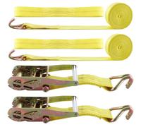 JMIATRY 4 Pcs Heavy Duty Ratchet Straps with Hooks, 5m x 50mm Ratchet Tie Down Straps with 4000kg Break Strength, Adjustable Ratchet Strap for Vans, Motorcycle, Trucks and Trailer