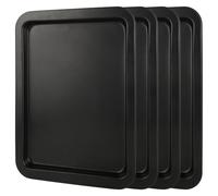 JMIATRY 4 Pcs Non Stick Oven Baking Tray, Rectangle Heavy Duty Carbon Steel Oven Tray, PFOA Free Roasting Tin Pans for Baking Food, Black, 33X23X2cm