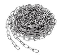JMIATRY 5 Metres Length 304 Stainless Steel Chain, 3mm Heavy Duty Chain Links, Galvanized Steel Welded Link Chains Lift for Fence Gate, Garage Doors, Swing Chains and Bicycle Security Lock