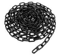 JMIATRY 6 Metres Length 304 Stainless Steel Chain, 6mm Heavy Duty Chain Links, Black Galvanized Steel Welded Link Chains Lift for Fence Gate, Garage Doors, Swing Chains and Bicycle Security Lock