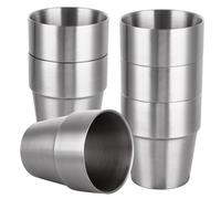 JMIATRY 6 Pcs Stainless Steel Double Wall Insulated Cups, 300ml Large Unbreakable Metal Stackable Mugs, Travel Camping Mugs for Travel, Outdoor, Camping, Party, Home