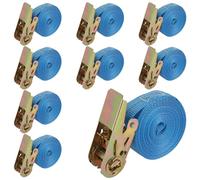 JMIATRY 8 Pcs Heavy Duty Ratchet Straps, 6m x 25mm Ratchet Tie Down Straps with 800kg Break Strength, Small Adjustable Ratchet Strap for Vans, Motorcycle, Trucks and Trailer