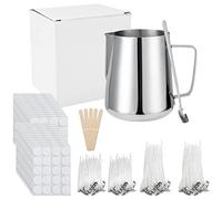 JMIATRY Candle Making Kit for Adults, 1000ml Large Candle Wax Melting Pot with Scale, 400pcs Candle Wicks, 400pcs Wick Stickers, 5pcs Candle Wicks Holder and Wax Spoon