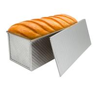JMIATRY Large Pullman Loaf Tin with Lid, 1000g / 2.2lb Dough Non Stick Loaf Tins for Baking, 34x13.5x12cm Bread Tin, Aluminum Alloy Loaf Pan for Oven Baking