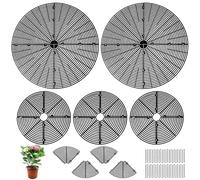 JMIATRY Set of 5 30 cm + 52 cm Flower Pot Grid, Flower Pot Cover, Plant Protection Gate Cat Flower Pot Protection Against Animals and Children (Black)