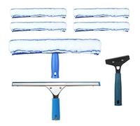 JMIATRY Window Cleaning Equipment, Window Cleaner Kit with Squeegee, Shovel, Scrubber and 4 Pcs Microfiber Mop Head, Cleaning Combo Great for Washing Windows of The House and Car