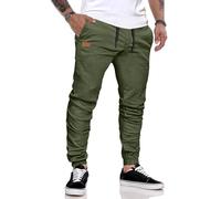 JMIERR Mens Chinos Trousers Casual Joggers Cotton Jogging Drawstring Pants Twill Track Outdoor Sweatpant,Green,XX-Large