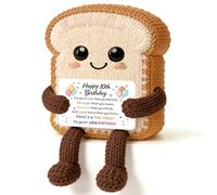 JMIMO 10th Birthday Gifts for Grils Boys,Cute Inspirational Handmade Emotional Support Crochet Toast With Card,Happy 10th Birthday Decorations for Daughter,Son,Grandson,Granddaughter,Niece,Nephew