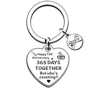 JMIMO 1st Wedding Anniversary Keyring Gifts for Wife Husband Celebrate Paper Anniversary Him Her Keepsake for First Anniversaries