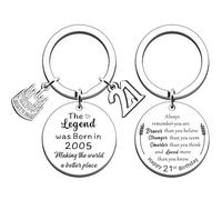 JMIMO 21st Birthday Gifts for Him Her Born In 2005 Gifts Funny Inspirational 21st Keyring Keepsake