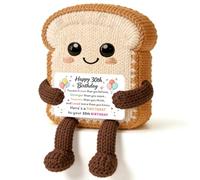 JMIMO 30th Birthday Gifts for Women Men,Cute Inspirational Handmade Emotional Support Crochet Toast With Card,Happy 30th Birthday Decorations for Daughter,Son,Sister Brother,Family,Friends Colleagues