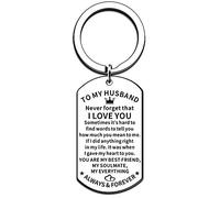 JMIMO Anniversary Keyring Gifts for Him Husband from Wife Valentine's Day Gifts for Husband I Love You Gifts for Him Husband Christmas Birthday Gifts