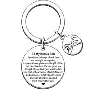 JMIMO Bonus Son Gift Keyring Stepson Bouns Son Christmas Birthday Present