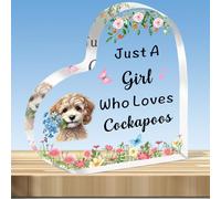 JMIMO Cockapoo Gifts for Girls Cut Cockapoo Acrylic Plaque Present Just A Girl Who Loves Cockapoos
