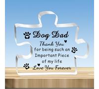JMIMO Dog Dad Gifts Acrylic Puzzle Birthday Christmas for Dog Dad - Thank You For Being Such An Important Piece Of My Life
