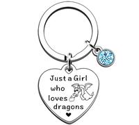 JMIMO Dragons Keyring Dragons Gifts for Girls Just A Girl Who Love Dragons